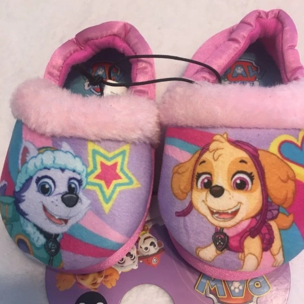 NWT Paw patrol slippers 7/8 girls non‎ slip slip on